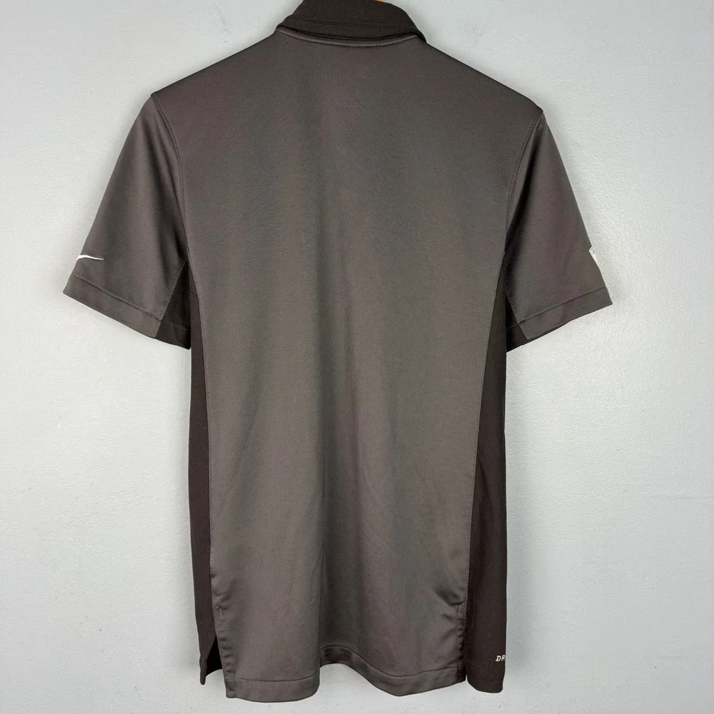 Nike Dri Fit NFL Green Bay Packers Men's Small Gray Short Sleeve Polo Shirt Logo